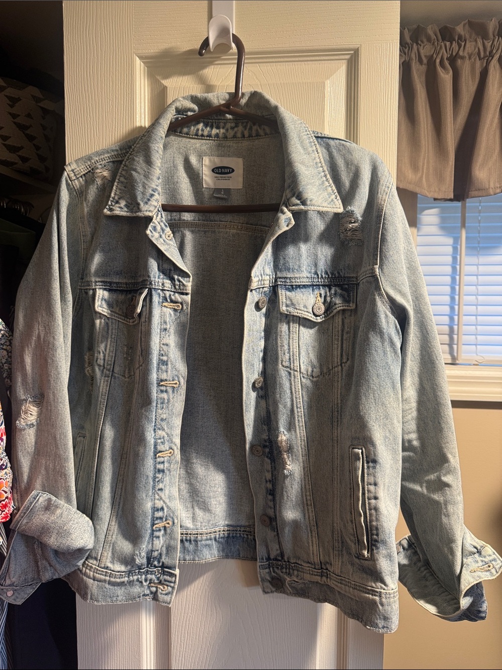 Old Navy Women's Light Wash Denim Jacket - Light Blue-Large